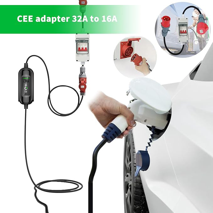 Adaptateur CEE 32A Vers 16A – Avec Disjoncteur, Câble 1m