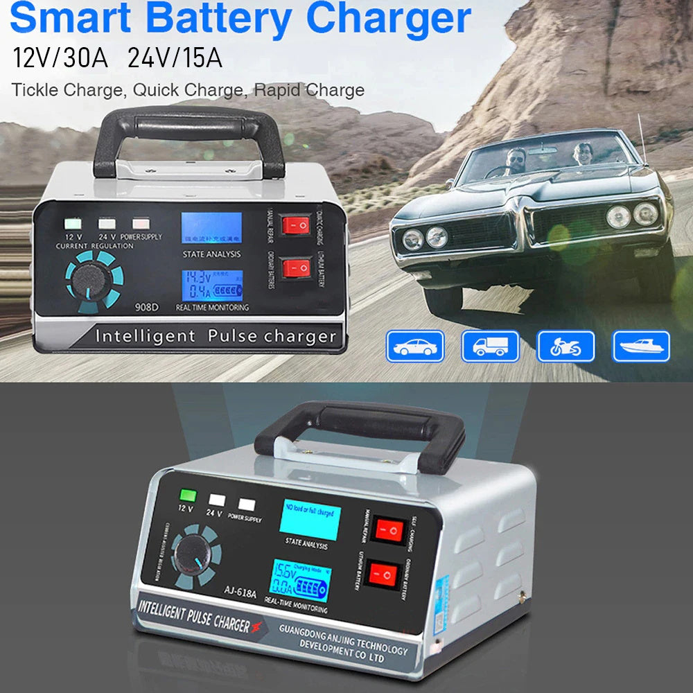 Caricabatterie 12V/24V Intelligente LiFePO4 15A-30A Caricabatterie Caricabatterie 12V/24V Intelligente LiFePO4 15A-30A Caricabatterie