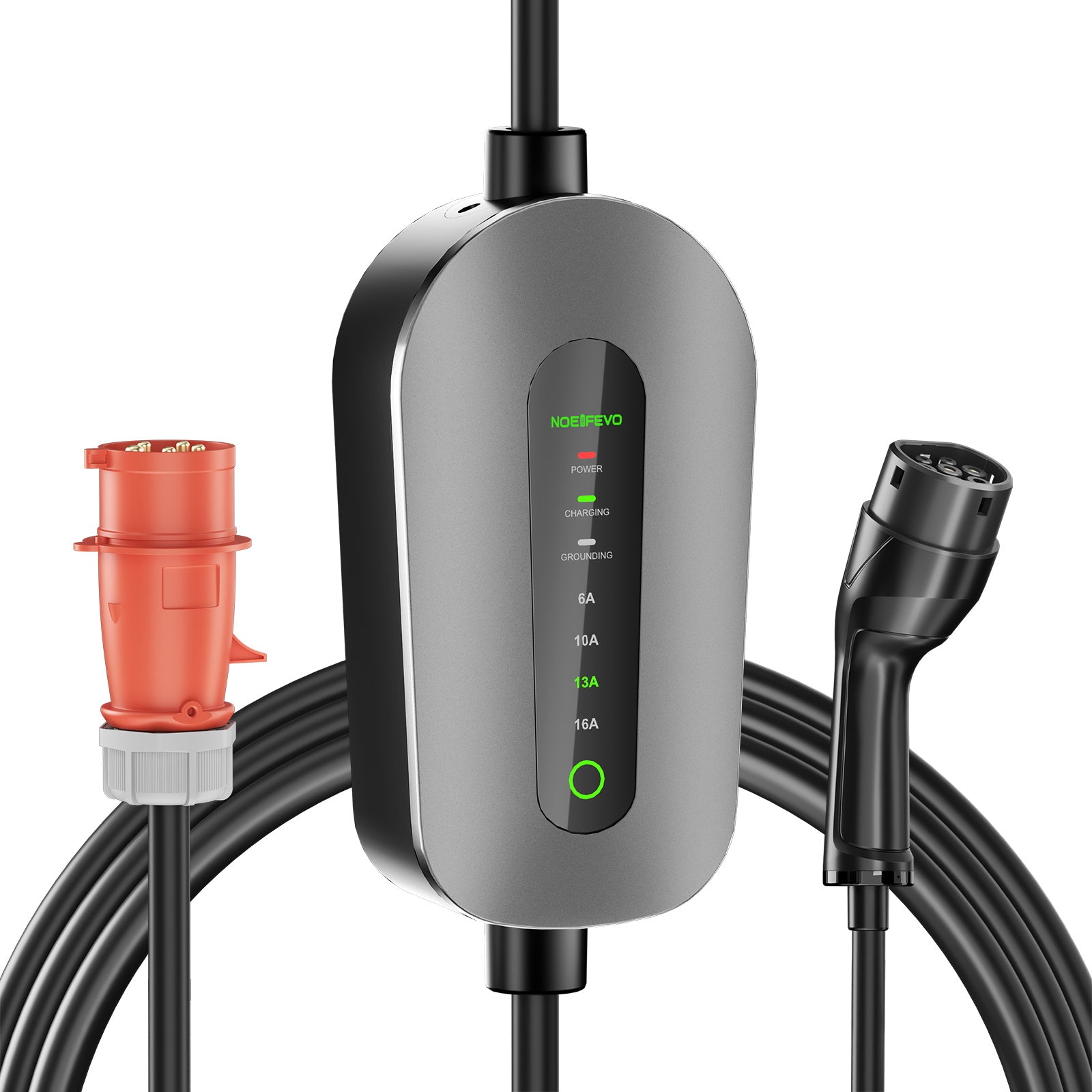 NOEIFEVO F095-3 Typ 2 Zu CEE16A EV Ladekabel für Elektrofahrzeug , 11KW Wallbox 6A bis 16A einstellbarer Strom, 3m/5m/10m