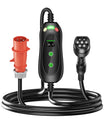 Noeifevo Type 2 Mobiele EV Wallbox, 11KW 3-fase CEE16A Instelbare Laadvermogen EV Lader, 5m/10m/15m EV Oplaadkabel voor Model Y/3, ID.3/4/5, MG4, EX30, e-up, e-tron, Zoe en andere EV's.
