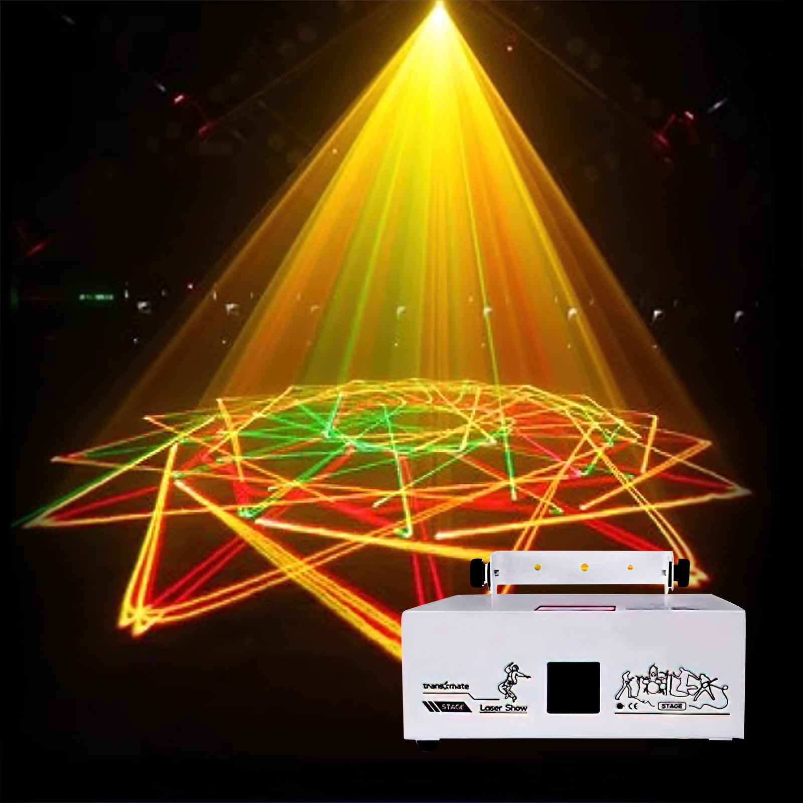 2W lumière laser fantôme en couleur, éclairage de scène professionnel, adapté au KTV, aux bars, aux clubs de nuit et aux spectacles sur scène