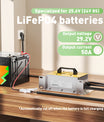 NOEIFEVO 29.2V 50A LiFePO4 batterioplader til 24V 25.6V LiFePO4 batteri, vandtæt, 0V BMS aktiveret