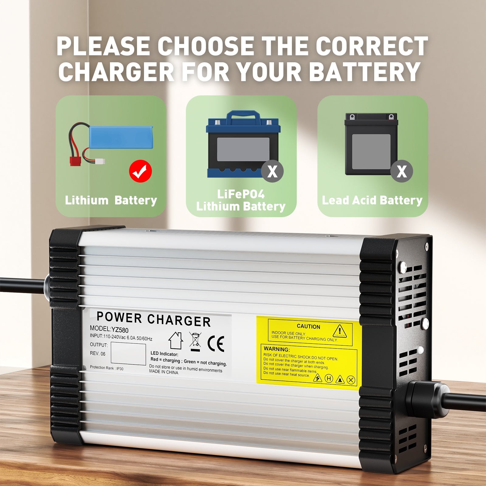 NOEIFEVO 54.6V 8A Chargeur de batterie lithium pour 13S 48V 48.1V Batterie lithium, avec ventilateur de refroidissement, arrêt automatique.