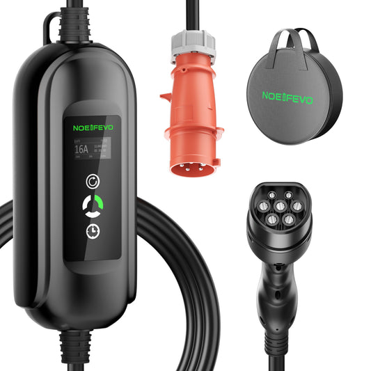 Noeifevo Câble de charge EV de type 2, 11KW 16A CEE 5m/10m/15m  Chargeur EV mobile, protection RCD DC6mA