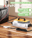 Noeifevo 29,2 V 30 A LiFePO4 Caricabatterie  per batteria al litio 24 V 25,6 V, impermeabile, attivazione BMS 0 V, spegnimento automatico