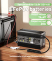 Noeifevo 14.6V 20A LiFePO4 Battery Charger for 12V 12.8V LiFePO4 Battery