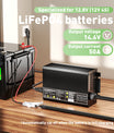 Noeifevo 14,6V 50A nabíječka baterií LiFePO4 pro 12V (12,8V) baterie LiFePO4, resetovací nabíječka baterií LiFePO4