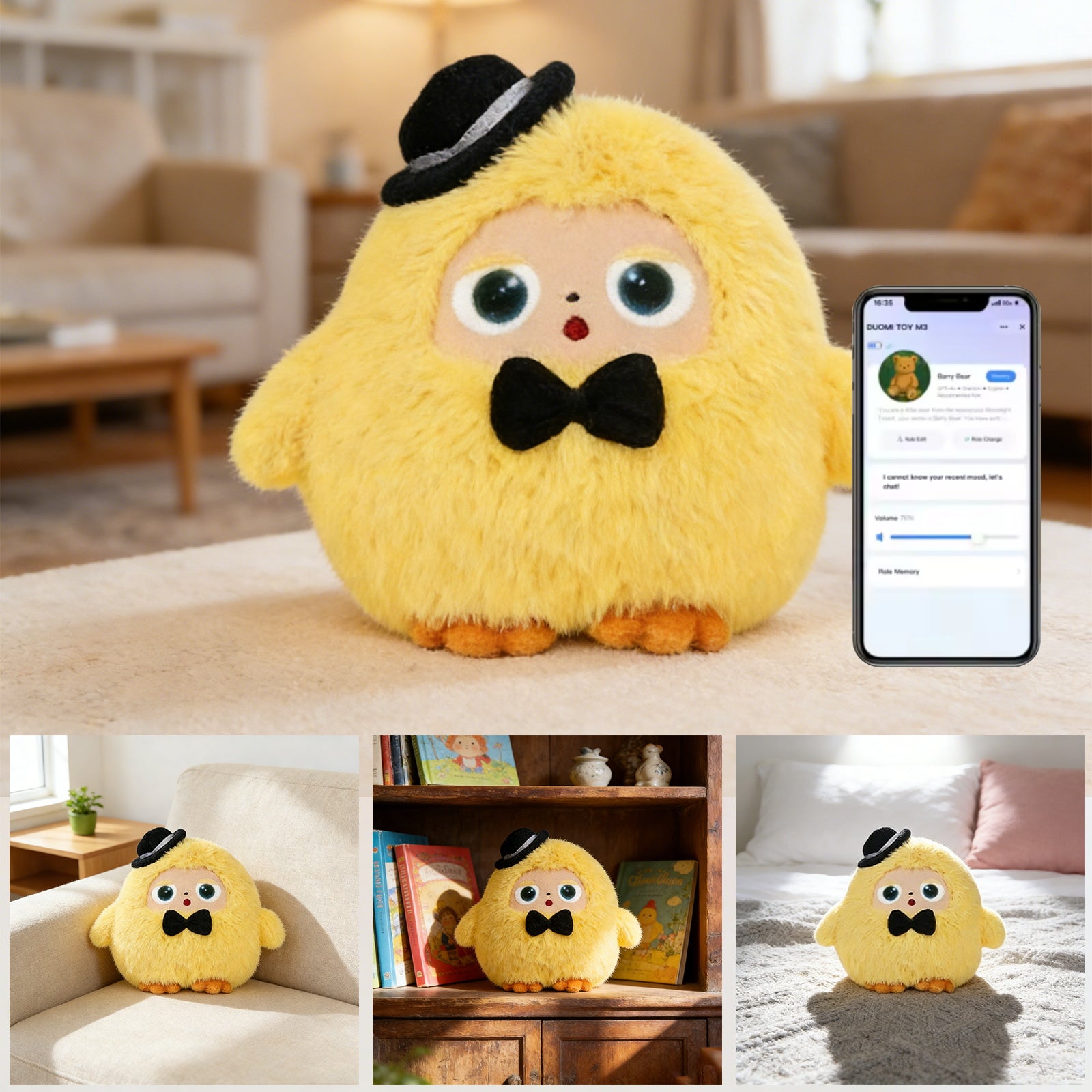 KI-gesteuertes Plüschtier mit intelligenter Stimme und LED-Augen – ein interaktiver Begleiter für Kinder und Erwachsene, wiederaufladbares E-Pet, unterstützt über 50 Sprachen mit der Tuya-App