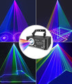 DJ Discolicht Partylicht, 3D RGB Animation Disco Licht mit Fernbedienung, Party Lichter mit DMX, Musik Sound Activated Beam Effekt Bühnenlicht für Party Festival Club Bühne Beleuchtung Show