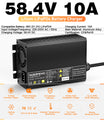  NOEIFEVO 58,4 V 10 A LiFePO4 Caricabatterie per batteria al litio 51,2 V (48 V) 16S per carrelli da golf, camper e motori elettrici da pesca