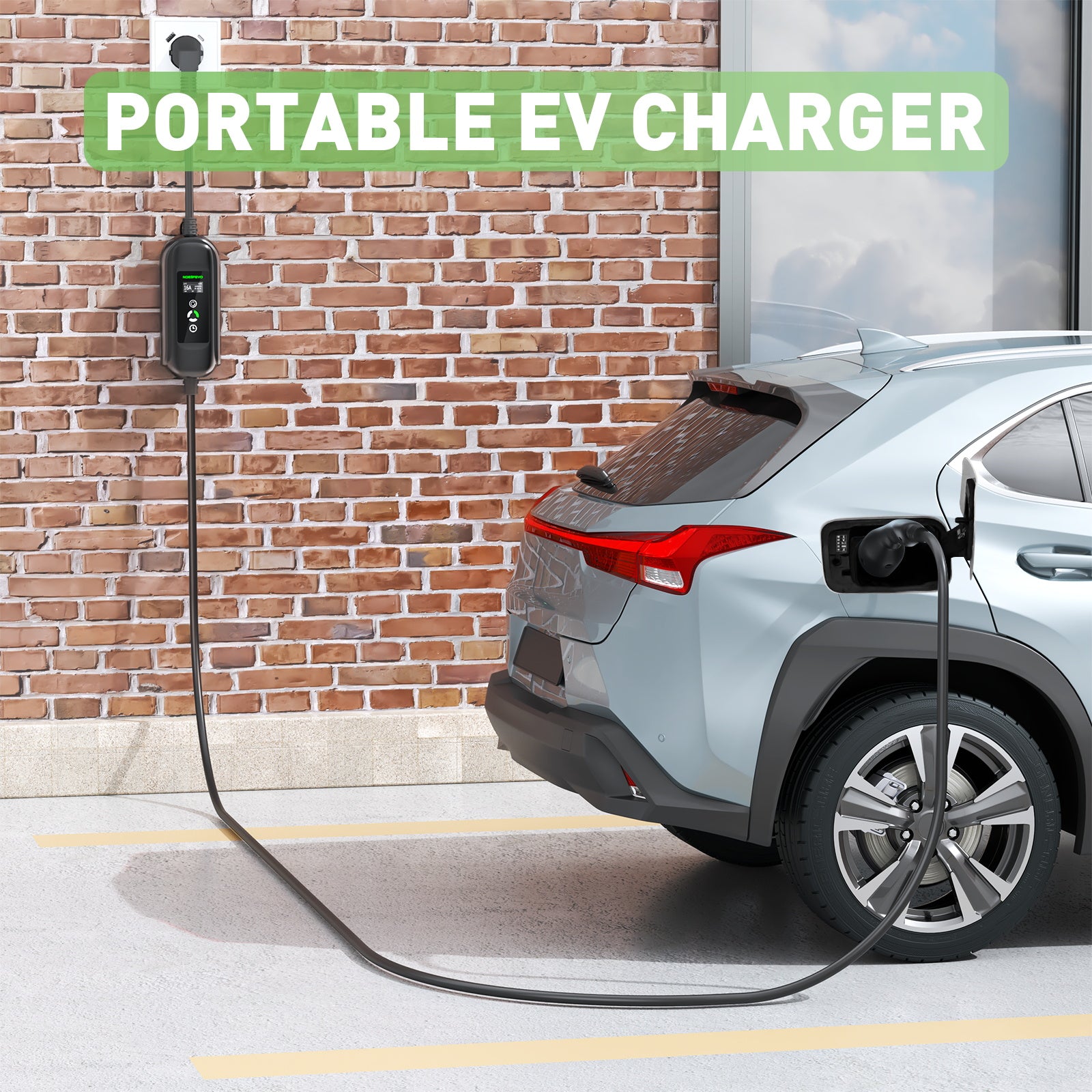 Noeifevo Chargeur EV portable de type 2/Type 1 3,7KW 16A, câble de charge EV mobile de avec prise Schuko, 5m/10m/15m