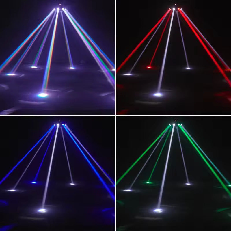 180W 8-Arm-Beam-Partylicht Bühnenbeleuchtung, 4-in-1 RGBW LED-Effektleuchte DMX512 für DJ, Disco-Party, KTV, Konzert, Nachtclub