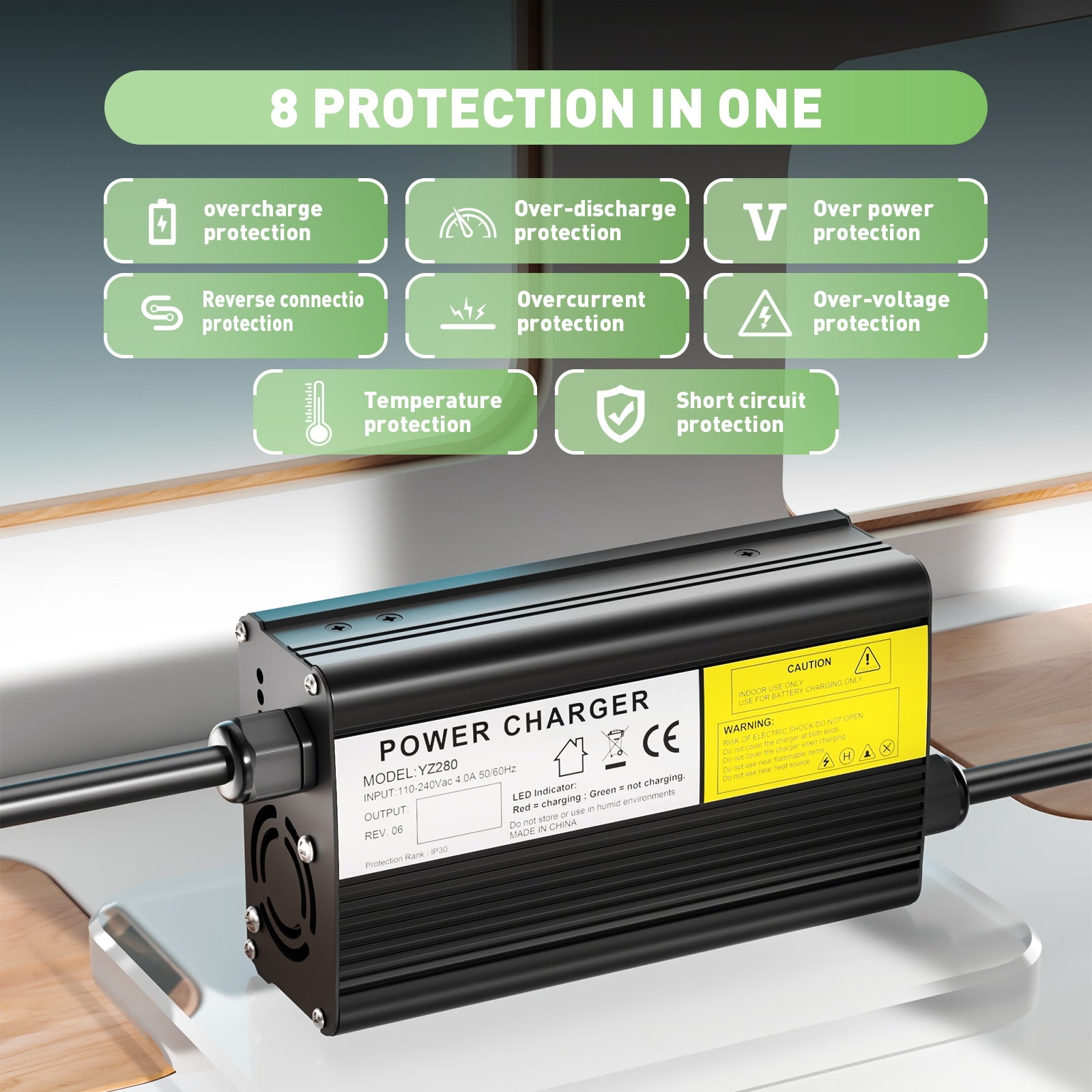 NOEIFEVO 50.4V 4A caricabatterie per batterie al litio per batterie al litio 44.4V 12S, caricabatterie per E-Bike, scooter, dispositivi elettrici e moto.