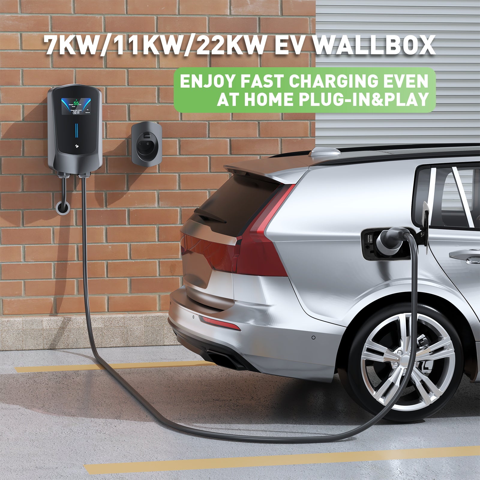 Stazione di ricarica wallbox Noeifevo Q6 7KW 11KW 22KW EV, cavo di ricarica rapida 5M impermeabile, WiFi opzionale
​