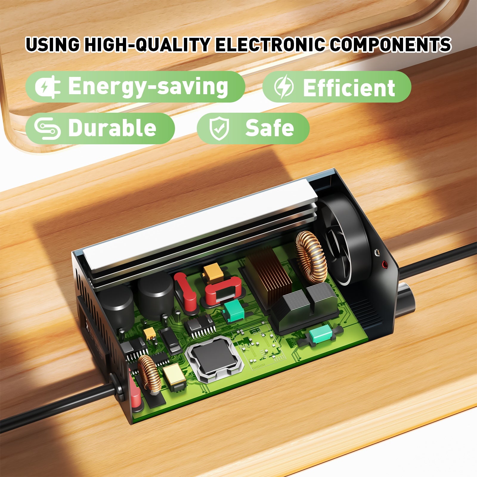 NOEIFEVO 67.2V 8A 16S Caricabatterie per batterie al litio 16S 60V, impostazione corrente 1-8A, carica lenta e carica veloce (MLC1300)