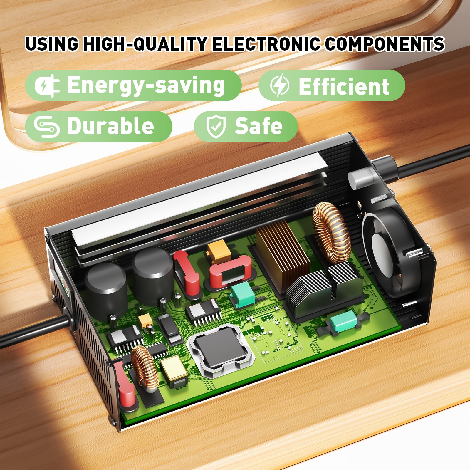 NOEIFEVO 75.6V 20A Ładowarka do akumulatorów litowo-jonowych dla akumulatorów 66.6V 18S Lithium-Li-Ion-Lipo, wyświetlacz LCD, regulowany prąd, ładowarka do rowerów elektrycznych, skuterów, motocykli elektrycznych