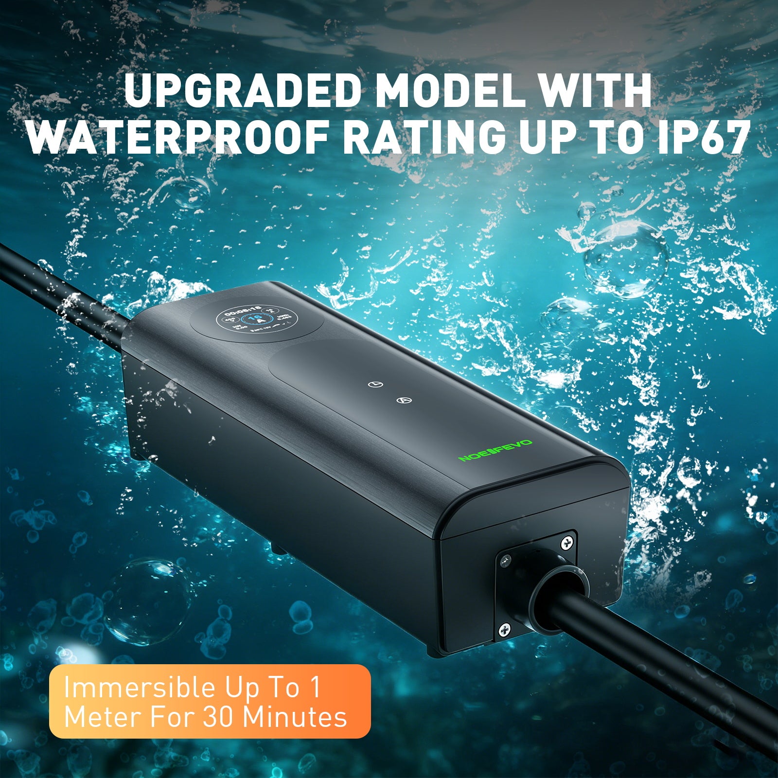 NOEIFEVO Wallbox mobile 11kW avec appli [5m/10m | triphasé | 6–16 A], câble de recharge pour voiture CEE-16A 400V vers Type 2 avec puissance de charge réglable, chargeur EV pour ID.3/4/5/7, IX1, Model 3/Y et autres BEV/PHEV