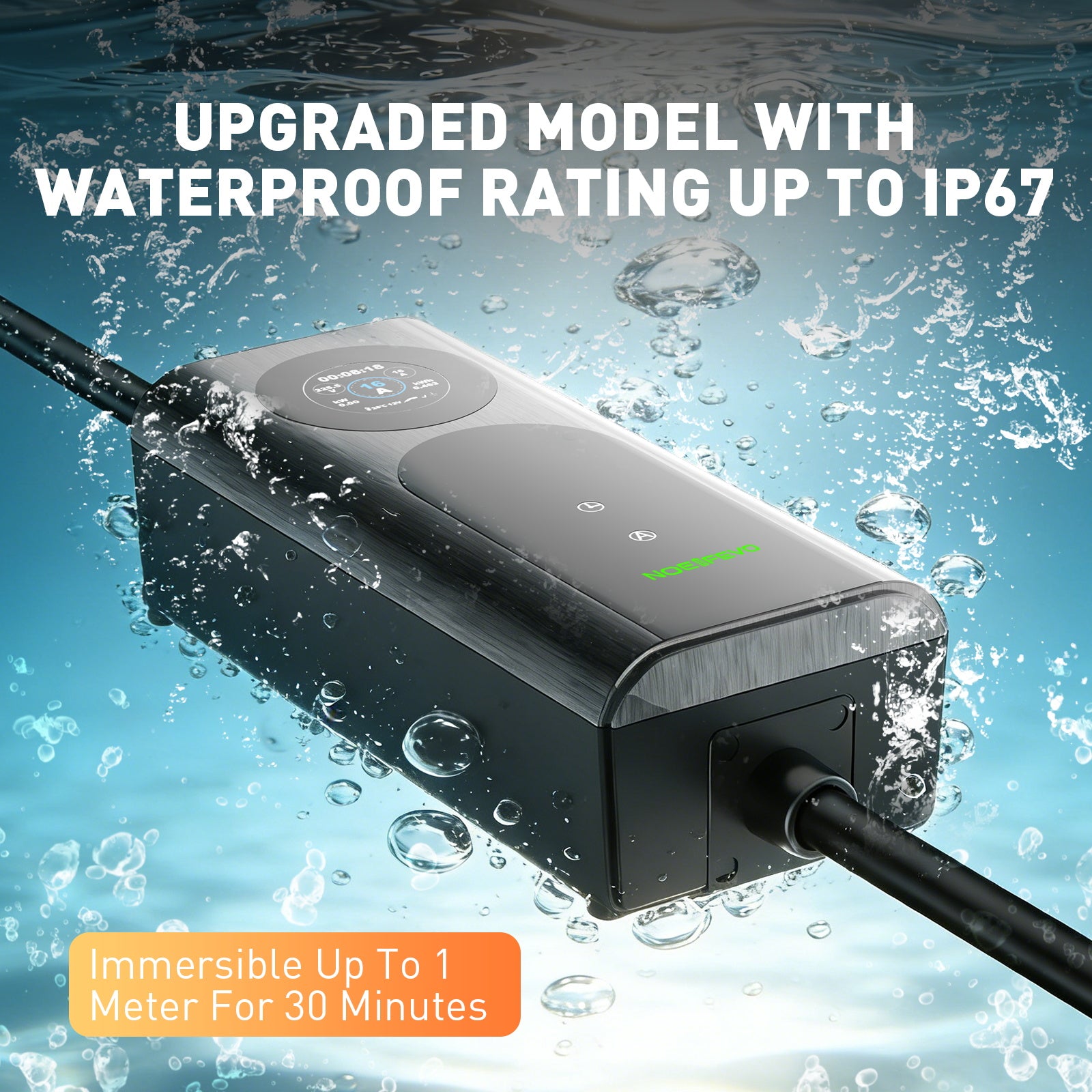 NOEIFEVO CY01 Type 2 câble de recharge Schuko 220V, 3,7kW Wallbox mobile avec APP, câble de charge monophasé 6–16A pour tous les VE (IEC 62196-2) & PHEV