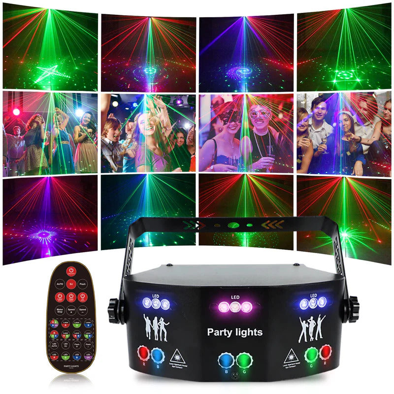 Discolight éclairage de fête, projecteur LED RGB DJ contrôlé par la musique, projecteur d'effets DMX pour KTV, réunions de famille, mariage, anniversaire, Halloween