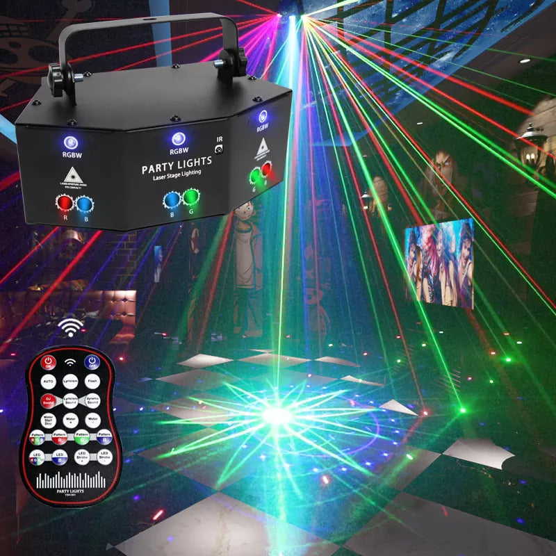 Discolight éclairage de fête, projecteur LED RGB DJ contrôlé par la musique, projecteur d'effets DMX pour KTV, réunions de famille, mariage, anniversaire, Halloween