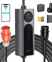 NOEIFEVO Q21W Wlan Chargeur de voiture électrique Wallbox mobile 11kW avec télécommande APP ,5m/10m Câble de charge Type2 CEE16A triphasé 