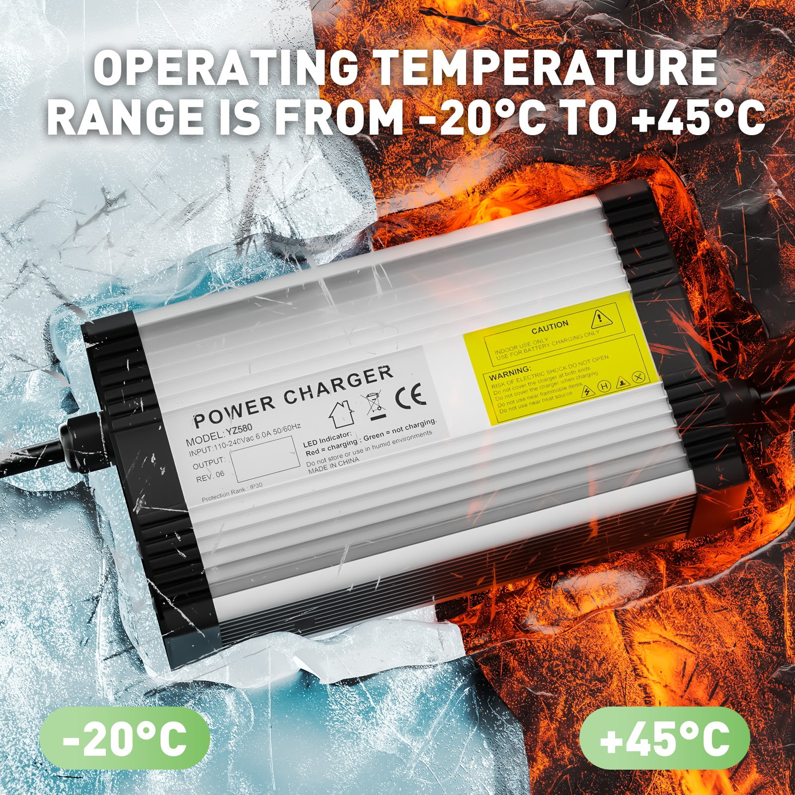 NOEIFEVO 67.2V 5A Caricabatterie per batteria al litio per batterie 16S 59.2V 60V, con ventola di raffreddamento, spegnimento automatico.