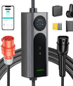 NOEIFEVO Q21W Wlan Chargeur de voiture électrique Wallbox mobile 11kW avec télécommande APP ,5m/10m Câble de charge Type2 CEE16A triphasé 