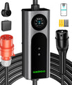 Noeifevo Wallbox EV Mobile Type 2, Chargeur EV 11KW 3-phases CEE16A avec Puissance de Charge Ajustable, Câble de Charge EV de 5m/10m/15m pour Model Y/3, ID.3/4/5, MG4, EX30, e-up, e-tron, Zoe et autres véhicules électriques.
