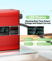 NOEIFEVO 37.8V 2A 3A 3.5A 4A Lithium-Ladegerät für 9S 33.3V Li-Ion Lipo-Batterien, mit LCD-Anzeige, Kühlventilator, automatischer Abschaltung（RED)