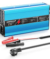 NOEIFEVO 12V 20A Chargeur de batterie au plomb-acide, tension de charge 13,8V-14,7V, arrêt automatique, boîtier en aluminium, avec ventilateur (bleu)