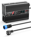 מטען ליתיום NOEIFEVO 33.6V 5A עבור סוללות Li-Ion Lipo 8S 29.6V, עם תצוגת LCD, מאוורר קירור, וכיבוי אוטומטי.