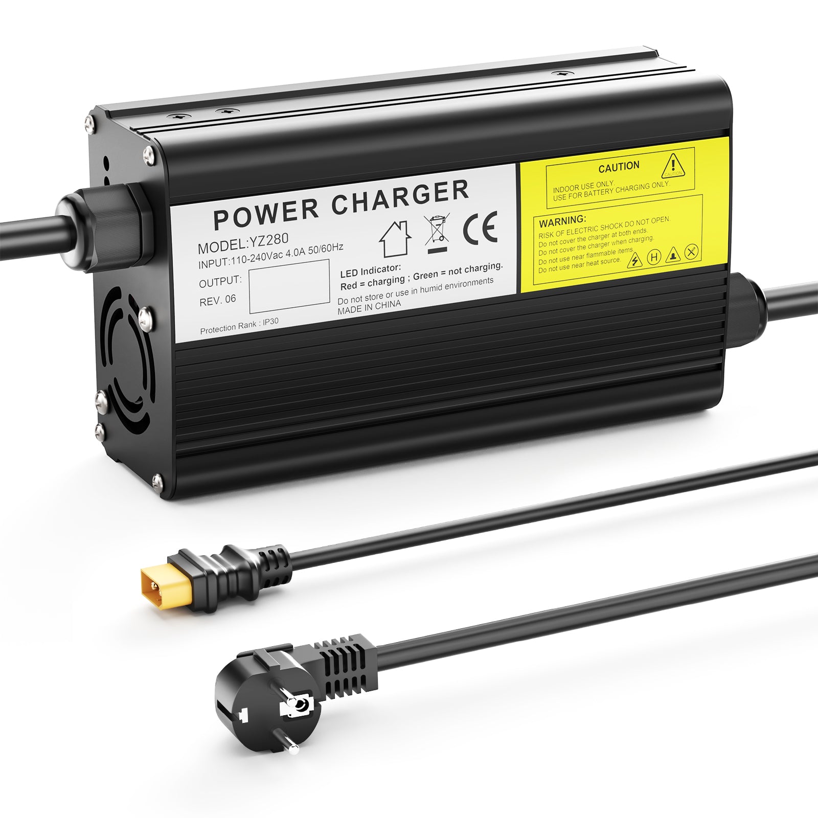 NOEIFEVO 13.8V-14.7V 12A Chargeur de batterie au plomb-acide pour batterie au plomb-acide 12V, E-Bike, scooter, appareil électrique, chargeur de moto.