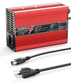 NOEIFEVO 54.6V 2A 2.5A 3A Caricabatterie al litio per batterie 13S 48.1V Li-Ion Lipo, con ventola di raffreddamento, spegnimento automatico (ROSSO)