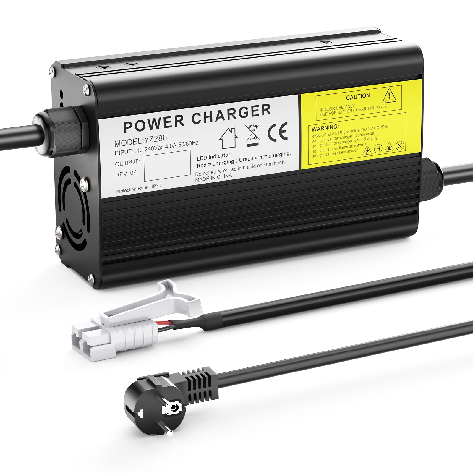 NOEIFEVO Chargeur de batterie LiFePO4 14,6 V 12 A pour batterie 12 V 12,8 V 4S LiFePO4, chargeur de moto pour appareil électrique de scooter de vélo électrique.