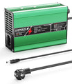 NOEIFEVO 42V2A 3A 3.5A 4A Chargeur Lithium pour batteries Li-Ion Lipo 10S 37V, ventilateur de refroidissement, arrêt automatique (VERT).