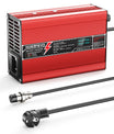 NOEIFEVO Caricabatterie al Litio 12,6V 10A per Batterie Li-Ion Lipo 3S 11,1V, Ventola di Raffreddamento, Spegnimento Automatico (ROSSO)