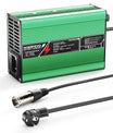 מטען ליתיום NOEIFEVO 54.6V  2A 2.5A 3A עבור סוללות Li-Ion Lipo 13S 48.1V, מאוורר קירור, כיבוי אוטומטי (ירוק)