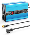 NOEIFEVO 12,6V 10A Chargeur Lithium pour batteries Li-Ion Lipo 3S 11,1V, ventilateur de refroidissement, arrêt automatique (BLEU)