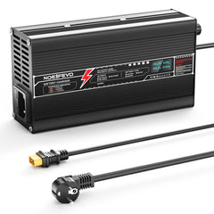 NOEIFEVO מטען ליתיום 12.6V 20A עבור סוללות Li-Ion Lipo 3S 11.1V, מטען לאופניים חשמליים וסקוטרים, תצוגת LED, קופסת אלומיניום