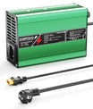 NOEIFEVO Chargeur Lithium 33.6V 2A 3A 4A 5A pour batteries Li-Ion Lipo 8S 29.6V, ventilateur de refroidissement, arrêt automatique (VERT)