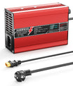 NOEIFEVO 12,6V 10A Cargador de Batería de Litio para Baterías Li-Ion Lipo 3S 11,1V, Ventilador de Refrigeración, Apagado Automático (ROJO)