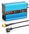 NOEIFEVO 12,6V 10A Chargeur Lithium pour batteries Li-Ion Lipo 3S 11,1V, ventilateur de refroidissement, arrêt automatique (BLEU)