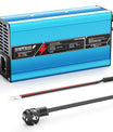 NOEIFEVO 42V 10A 10S Lithium-batterijlader, voor 10S 37V Li-Ion batterij, automatische uitschakeling, aluminium behuizing, met ventilator (blauw)