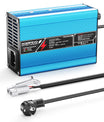 NOEIFEVO 33.6V  2A 3A 4A 5A Chargeur Lithium pour batteries 8S 29.6V Li-Ion Lipo, Ventilateur de refroidissement, arrêt automatique (BLEU)