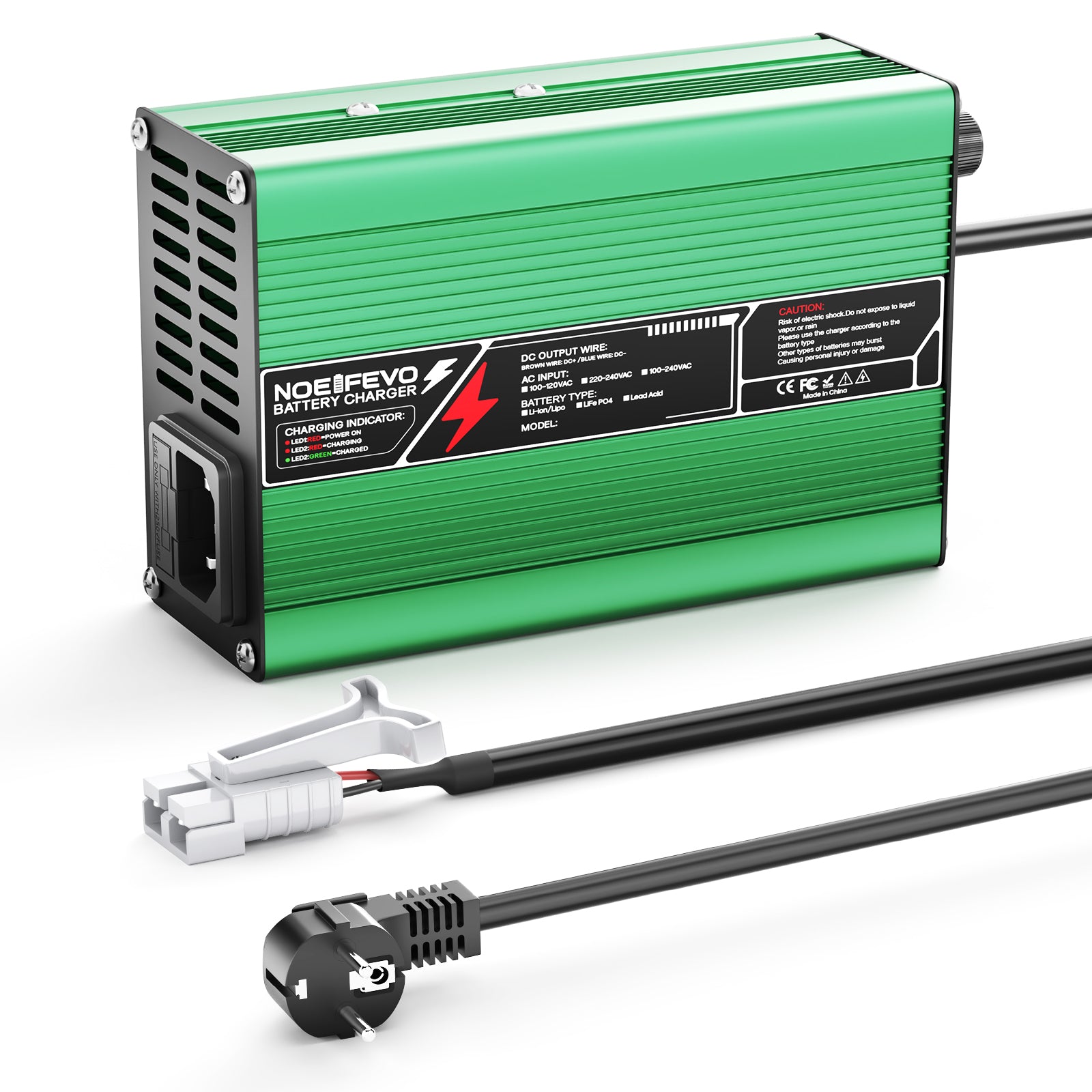 מטען ליתיום NOEIFEVO 25.2V  2A 3A 4A 5A עבור סוללות 6S 22.2V Li-Ion Lipo, מאוורר קירור, כיבוי אוטומטי.