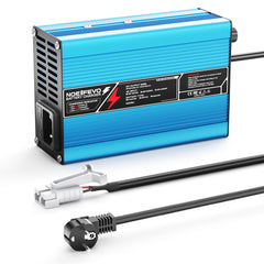 NOEIFEVO Cargador de batería de litio 42V 2A 3A 3.5A 4A para baterías 10S 37V Li-Ion Lipo, con ventilador de refrigeración, apagado automático (AZUL)