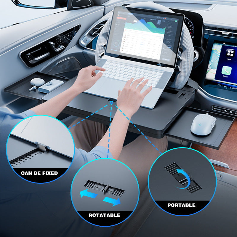 Multifunctionele stuurtafel voor in de auto – ideaal om te eten, werken of als laptopsteun onderweg Draagbare autotafel voor alle voertuigen