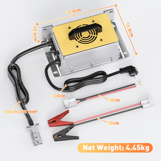 NOEIFEVO 29,2 V 50A  rapide Chargeur  pour batterie lithium-ion LiFePO4 24 V 25,6 V, étanche, activation BMS 0 V