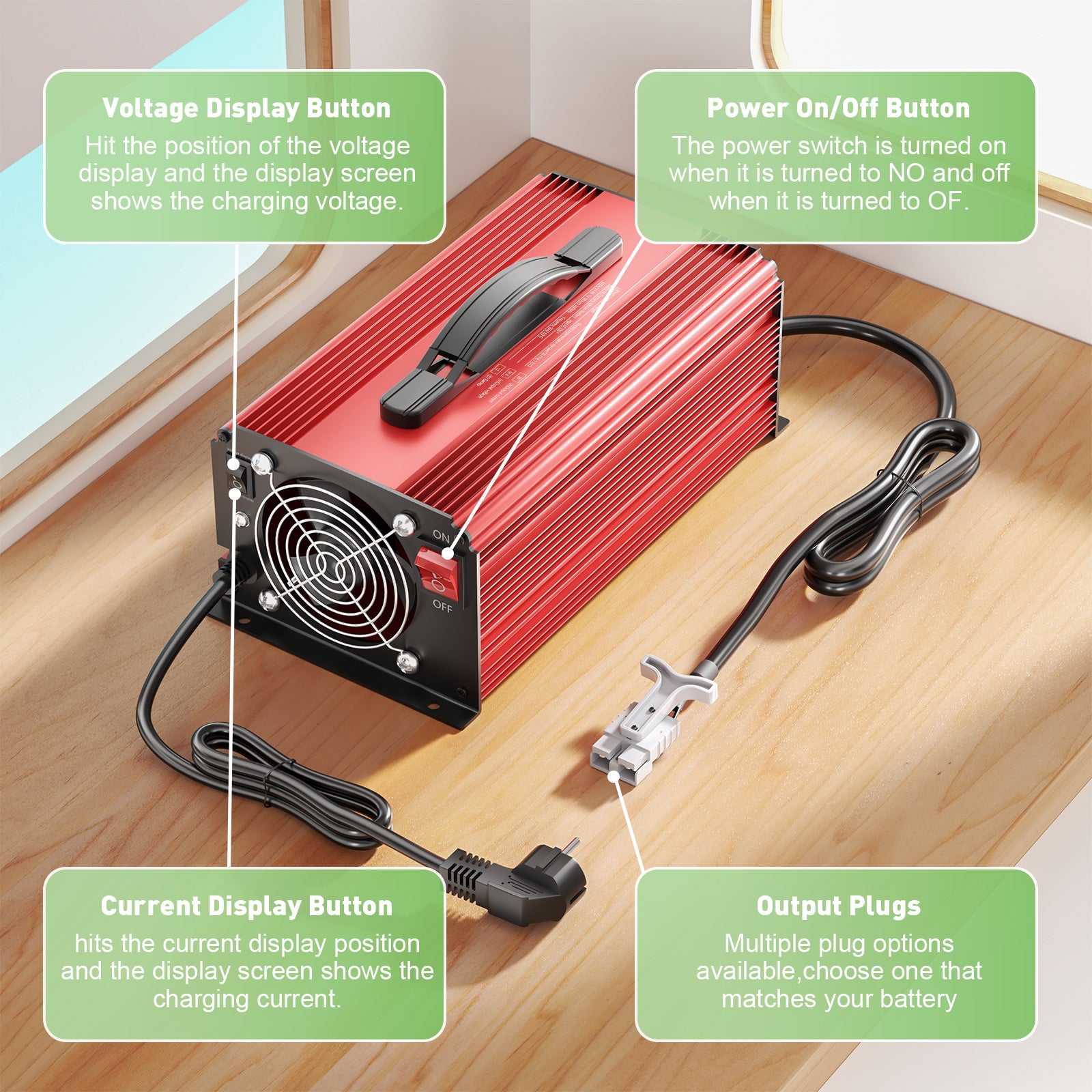 NOEIFEVO 54.6V 25A Chargeur de batterie lithium pour batterie lithium-ion-lipo 48.1V (48V) 13S, écran LCD, courant réglable, chargeur pour vélo électrique, scooter, moto électrique