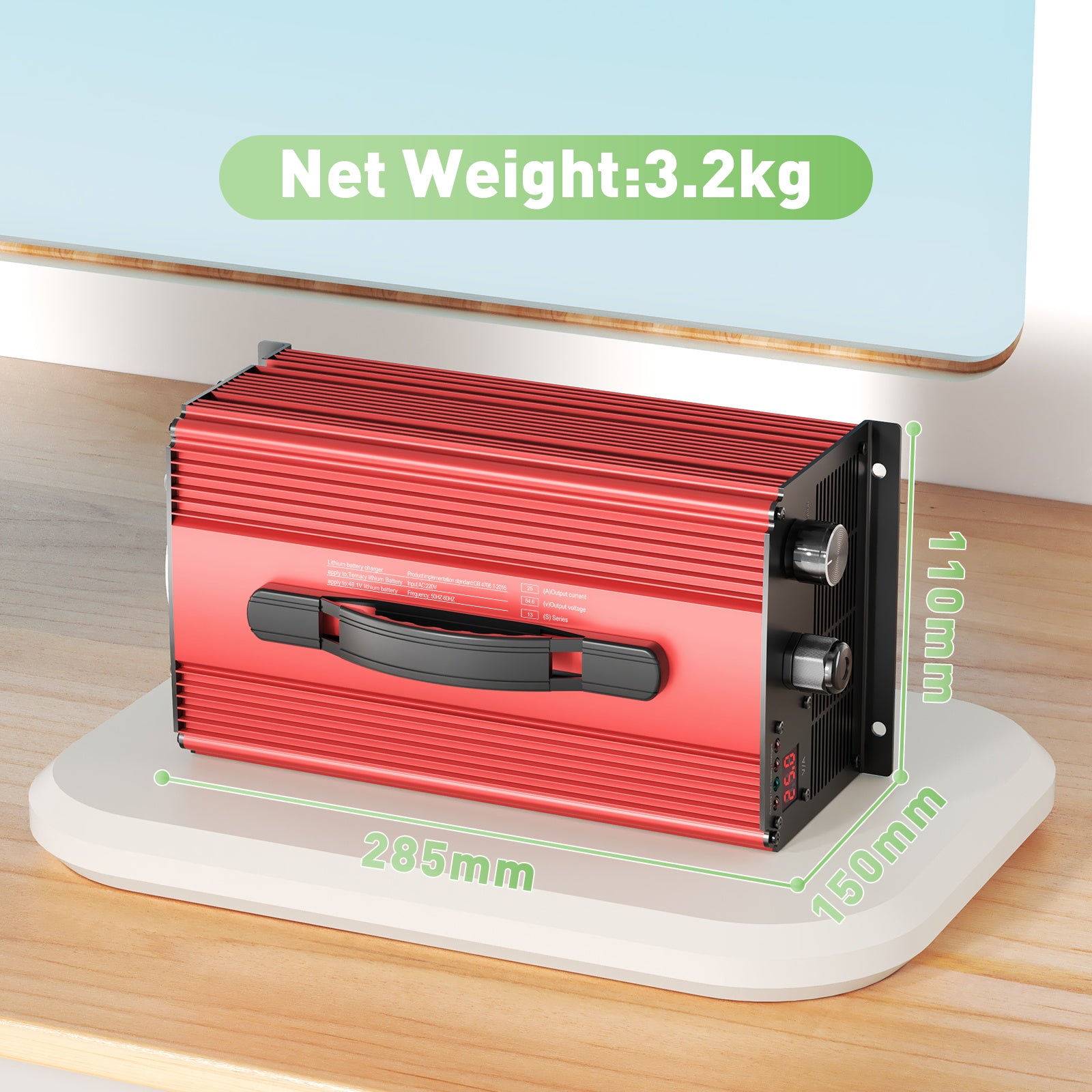 NOEIFEVO 54.6V 25A Chargeur de batterie lithium pour batterie lithium-ion-lipo 48.1V (48V) 13S, écran LCD, courant réglable, chargeur pour vélo électrique, scooter, moto électrique